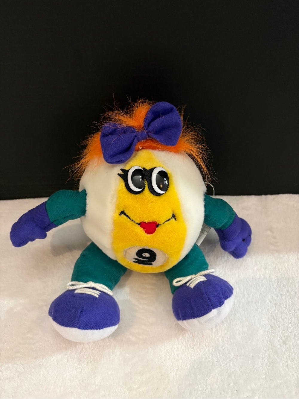 Plush Dufferin Billiards Collectible Mascot Toy - Yellow Purple Orange & Teal